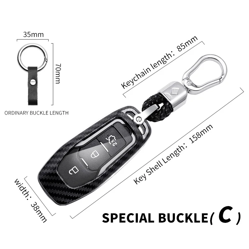 Sleek Carbon Fiber Car Key Cover Case - Premium Car Accessory
