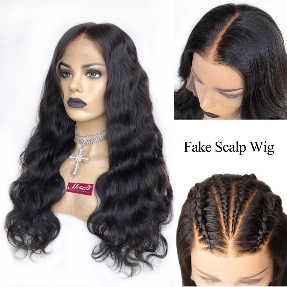

Fake Scalp Wig 13x6 Lace Front Human Hair Wigs Pre Plucked Hairline Brazilian Remy Body Wave Human Hair Wigs for Women Deep Part