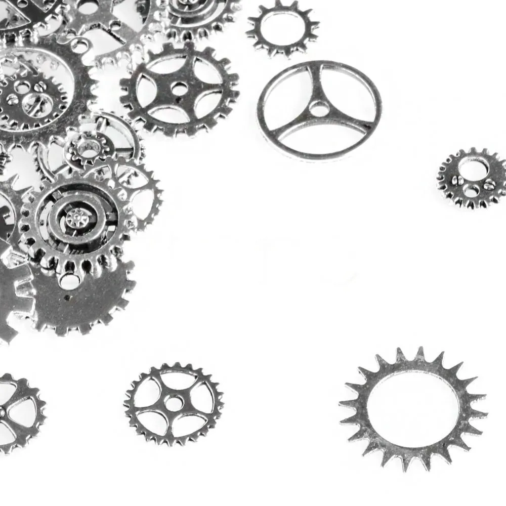 1 Pack 100g Mix Alloy Mechanical Steampunk Cogs & Gears Diy Accessories New S08