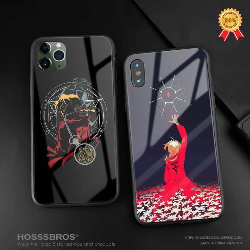 Цельнометаллический алхимик Эдвард Альфонс для iPhone 6 6s 7 8 Plus X XR XS 11 Pro MAX Мягкий