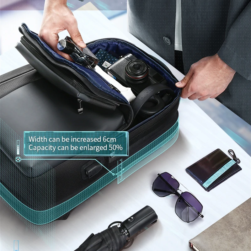  BOPAI two-in-one shoulder back pack male business casual travel bagpack detachable 15.6 inch laptop