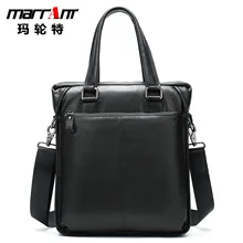Men Bag Vertical Genuine Leather Business Handheld Briefcase Fashion Shoulder Bag 8846