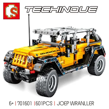 

Sembo 701601 Technic Series Yellow Off-road vehicle Jeop Wranller Car Building Blocks Bricks Toys for Children Christmas Gifts