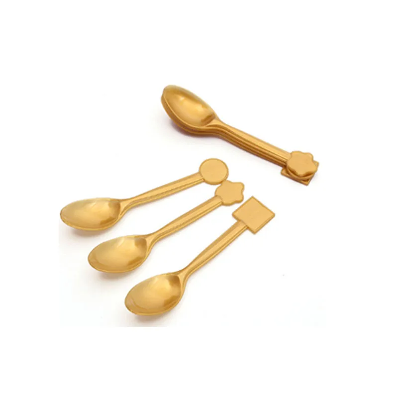 Spoon 10pcs Золото серебро звезда серии одноразовые посуда бумажные тарелки бокал с соломинкой День Рождения украшения дети взрослые Свадебные партии - Цвет: Spoon 10pcs