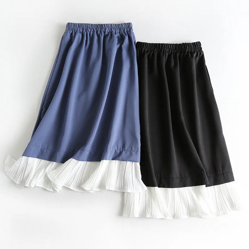 

A Generation by Age Versatile Gauze Joint Elastic Waist Hugging Mid-length Chiffon Skirt Entity