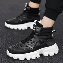 INS Dad/Мужская обувь; сезон осень; Новинка года; Стильная мужская обувь с высоким берцем в Корейском стиле; трендовая Спортивная универсальная Повседневная зимняя обувь