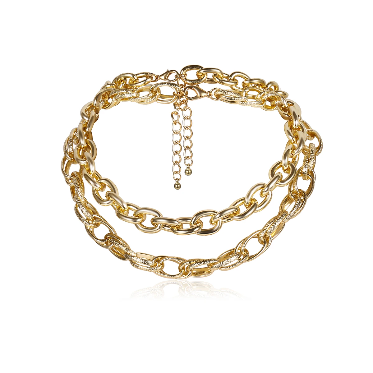SHIXIN, 2 шт., разделяемое в стиле хип-хоп многослойное ожерелье-цепочка для женщин, Золотое короткое колье-ошейник, Панк массивное ожерелье, эффектное колье