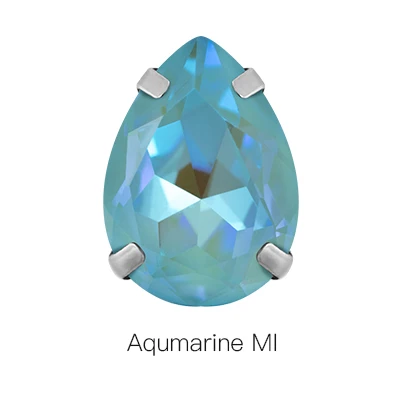 Aquamarine MI Серия мокко Хрустальная капля K9 стеклянные стразы красочные сшить с серебряным украшение коготь Рождественская Одежда Украшение свадебное платье - Цвет: Aquamarine MI