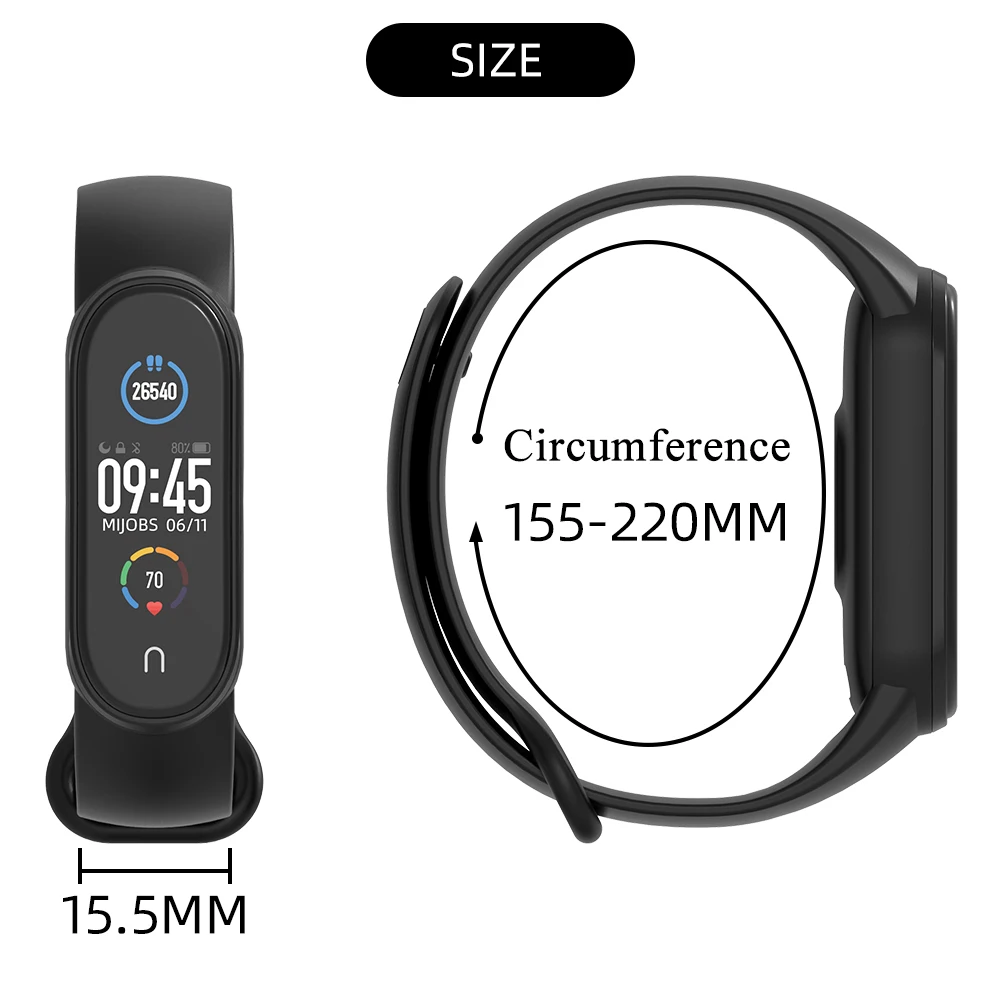 Сменные прозрачные для Xiaomi Mi Band 5 ремешок силиконовый Band5 спортивные браслеты
