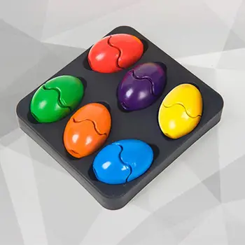 

Kuulee 6 Colors Pastels Set Crayon Egg Shape Puzzle Safe Non-toxic Material Toy Early Educational Stationery