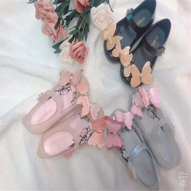 Модная мини-обувь для девочек Melissa; прозрачная обувь с бабочкой; сандалии для маленьких девочек; детская обувь; обувь для малышей