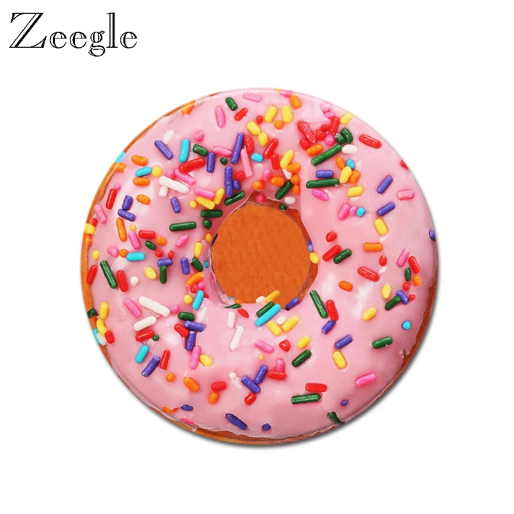 Zeegle Donuts Printed Round Carpet Living Room Area Rug Home Decor Carpet Non-slip Kids Room Play Carpet Bedroom Round Floor Rug