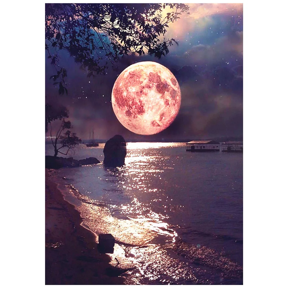 5d Diamond Painting Full Diamond New Landscape Full Moon Halloween Mosaic Embroidery Decoration Home Decoration Diamond Painting Cross Stitch Aliexpress