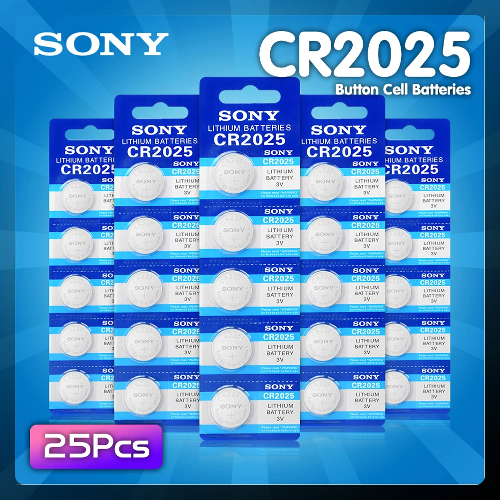 25 шт. оригинал для Sony cr2025 аккумуляторы таблеточного типа cr 2025 ECR2025 DL2025 3V литиевая