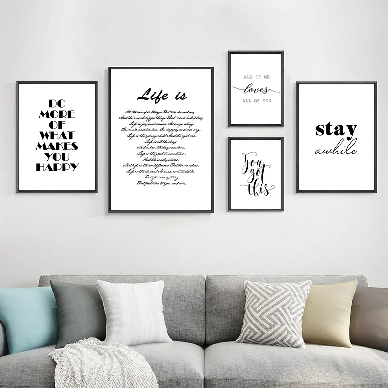 

Modern Life Quotes Art Posters Home Decor Nordic Canvas Painting Wall Art Letters Print Fresh Minimalist for Living Room Picture