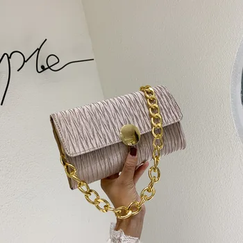 

French texture small bag female 2020 new Korean version of the wild armpit bag ins fold chain shoulder bag