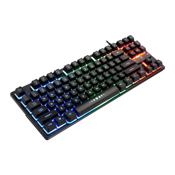 

Anti Fade Backlight Home Easy Operate Game Mechanical Desktop Keyboard Clear USB Ergonomic 87 Keys Accessories Wired