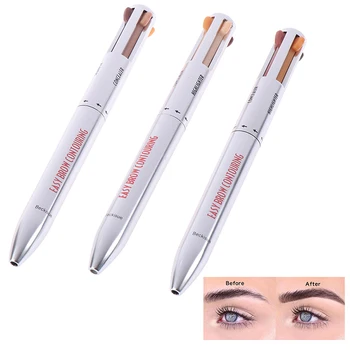 

New 4 In 1 Eyebrow Pencil Waterproof Drawing Eye Brow Pencil Long Lasting Easy Color Eyebrow Pen Women Makeup Cosmetic Tool
