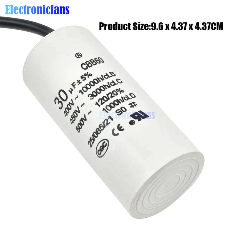 diymore CBB60 450V Polypropylene Film Capacitor 10UF 20UF 30UF 40UF 60UF 80UF AC Motor Run Capacitors CBB60 Spade Tabs 400-500V