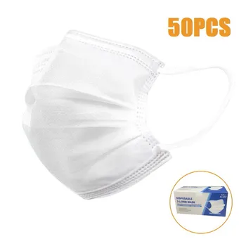 

50PCS Face Mask Cover 3 Layer Mouth Filter Masks Mouth Cover Mouth Caps Facial Mask Face Shield Mascarillas Mondmaskers Masques