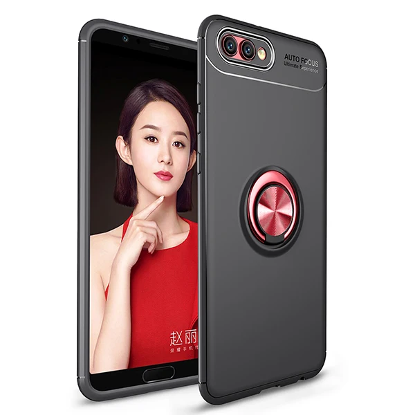 Для huawei Honor V10 чехол Автомобильный держатель Подставка держатель с магнитным креплением палец кольцо ТПУ чехол для huawei Honor 10 View 10 Funda Capa - Цвет: C