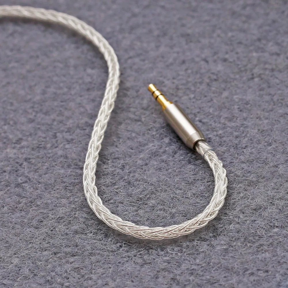 3,5 мм MMCX HiFi аудио кабель для наушников 8 нитей Чистая медь посеребренный кабель микс Плетеный аудиофиловый кабель для обновления
