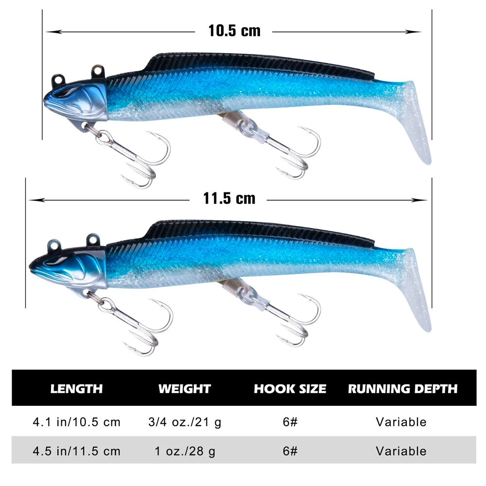 Jig Head Soft Silicone Fishing Lure Wobblers Swimbait (32)