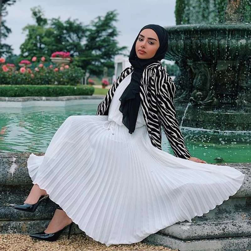 Muslim Pleated Abaya Fashion Muslim Skirt Jupe Musulman Clothing Women Long Skirt For Muslim