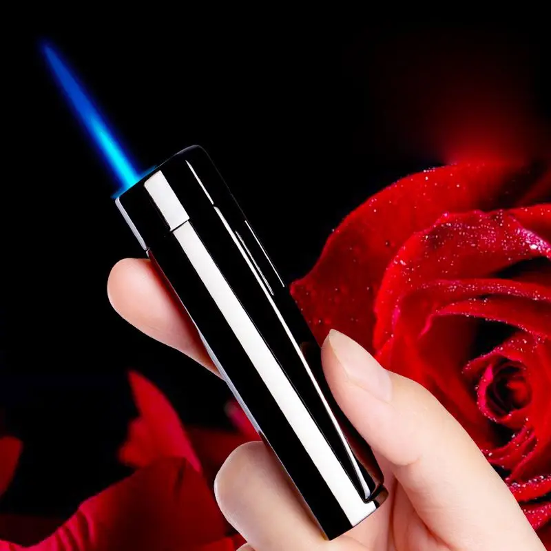 2021 NEW Portable Butane Gas Windproof Lighters Cigarette Cigar Lighter Mini Torch Jet Blue Flame 1300C Gadgets For Men | Дом и сад