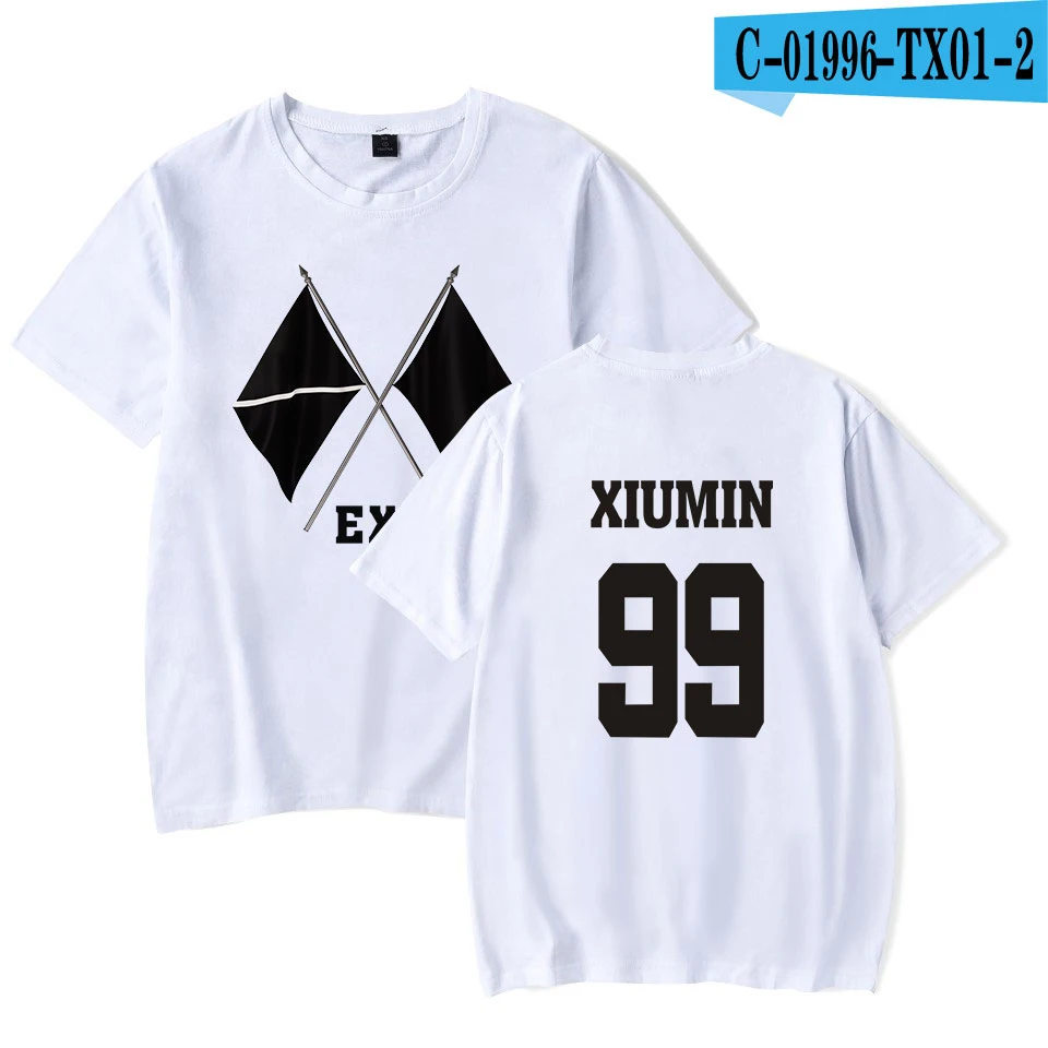 KPOP EXO альбом шестая альбом OBSESSION WE ARE ONE EXO футболка с принтом женская/мужская одежда горячая Распродажа Топы с коротким рукавом Футболка - Цвет: picture color