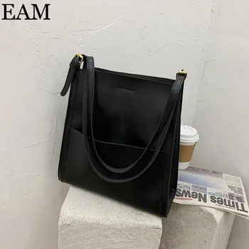 

[EAM] High Capacity PU Leather Saddle Bags For Women 2020 Handbags And Purses Female Winter Travel Crossbody Shoulder Bag 8B037