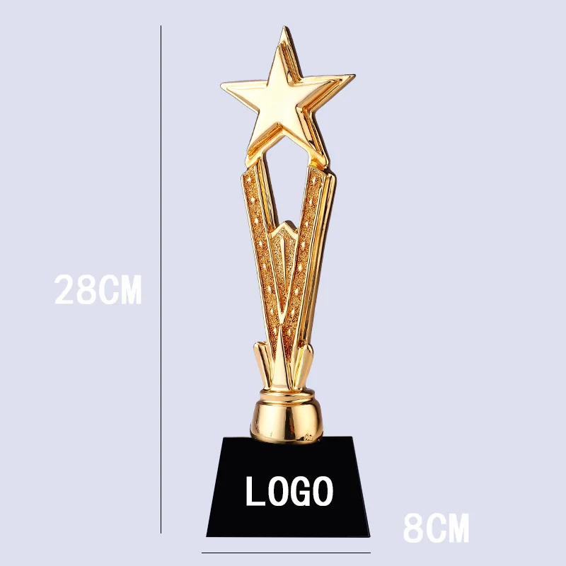 

Customized Starlight Shining Trophy Pentagram Star Crystal Trophy Gold Plated Trophy Creative Annual Meeting Pentagram Trophy