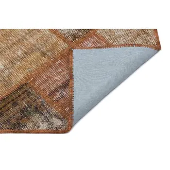 

Handmade Brown Vintage Overdyed Patchwork Area Rug 120x180 Cm-3'11''X5'11''