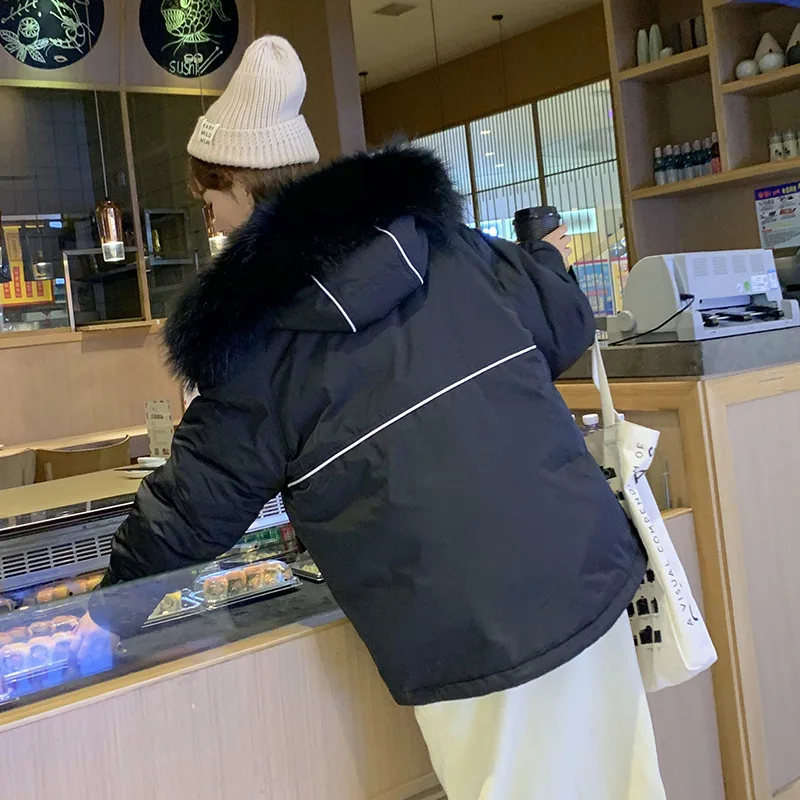 Photo Shoot Autumn And Winter New Style down Jacket Women's Korean-style INS Online Celebrity Casual CHIC Workwear Coat Hoo