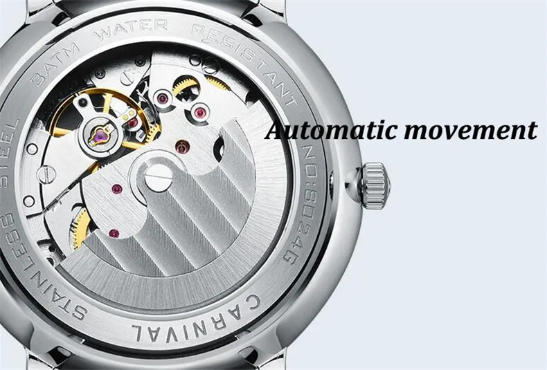 Модные мужские водонепроницаемые тонкие сетчатые наручные часы для мужчин автоматические механические Спортивные часы Relogio Masculino