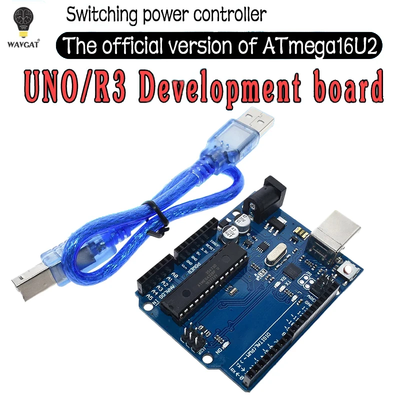 Умная электроника WAVGAT UNO R3 MEGA328P ATMEGA16U2 макетная плата без кабеля USB стартовый