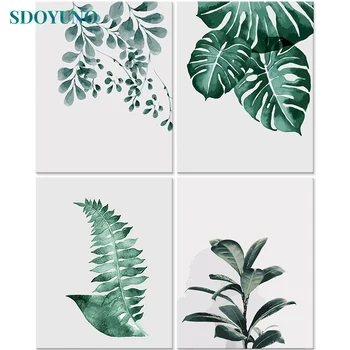 

SDOYUNO 60x75cm Painting By Numbers Leaf DIY Paint By Numbers On Canvas Frameless Digital Painting Draw Number Unique Gift