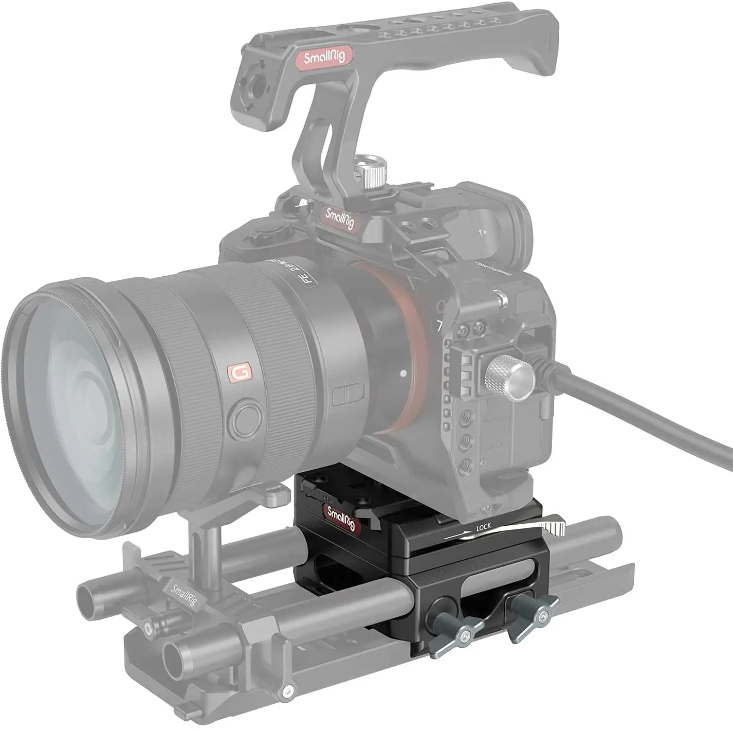 Lightweight Baseplate Riser System with Dual 15mm Rod Clamp, Base Plate Magnesiu