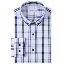 Высокое качество, длинный рукав, Мужская мода с длинным рукавом в шотландскую клетку рубашка с воротником в клетку социальных Удобная Рабочая Smart Повседневная рубашка