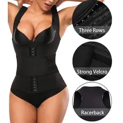 Gilet en caoutchouc réglable pour femme, modelant le corps, taille haute, Velcro, resserre l'abdomen pour resserrer les trois seins, sueur violente 
