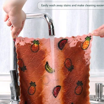 

10pcs Dish Cloth Household Eco Friendly Restaurant Kitchen Cleaning Soft Absorbent Towel Double Sided Fast Drying Washing Dishes