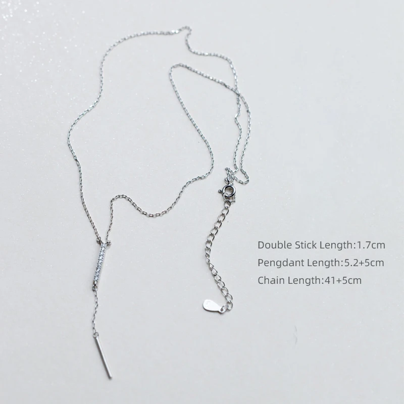 Modian Triangle Choker Necklace for Women Sterling Silver 925 Shiny CZ Geometric Line Necklace Two Style Fine Jewelry Bijoux