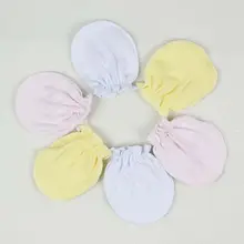 3 пары, унисекс, Детские рукавицы, не царапаются, не захватывают руки, мягкие, хлопковые, удобные, одноцветные, для младенцев, защита лица