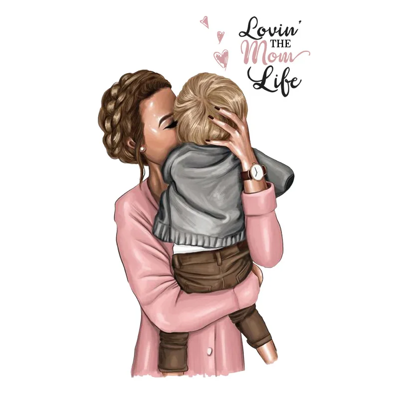 Термоклейкие нашивки для одежды термоклейкие с надписью Мама и сын Love сделай сам