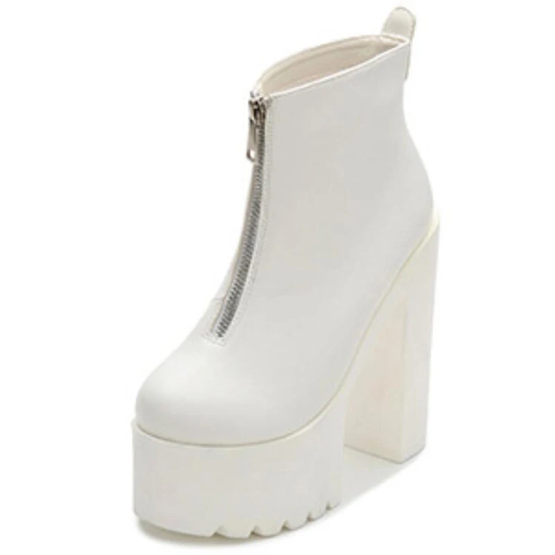 

winter New pattern High-heeled Coarse heel snow boots Frenulum Waterproof Thick bottom Large code white Women Boots dd377