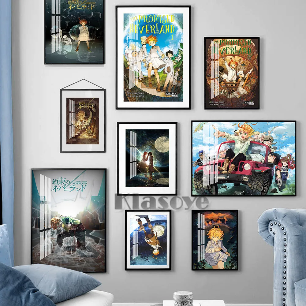 

The Promised Neverland Japanese Anime Cartoon Art Prints Poster Otaku Bedroom Living Room Home Decor Wall Picture Fans Collect