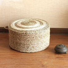 Табурет из ротанга, Плетеная соломенная плетеная утолщенная табуретка на низком каблуке, комфортный табурет из полиуретана