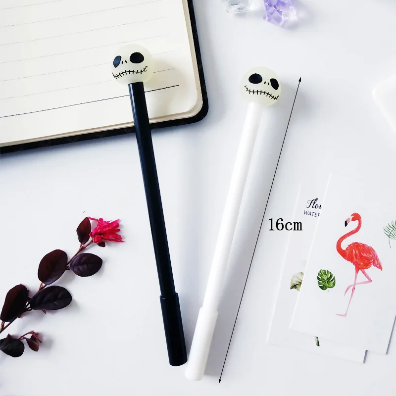 2 шт./лот новинка блестящая ручка с черепом светится ночью гелевые ручки 0 5 мм для