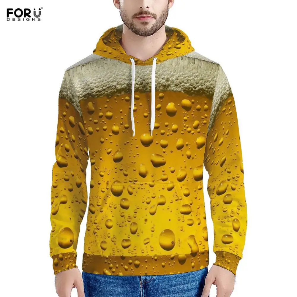 

FORUDESIGNS 3D Beer Printing Men's Hoodies Male Sweatshirts Hooded Custom Spring Autumn Winter Hoodie Costume Boys Streetwear