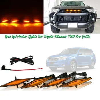 

4PCS LED Amber Lights For Toyota 4Runner TRD Pro Grille SR5 TRD Limited 14-19 Keep Safe And Amber Lights